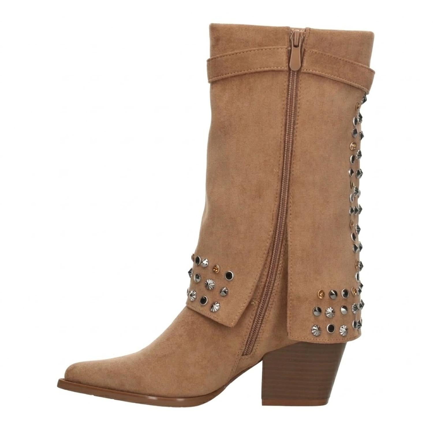 Bota Perugia Dama Beige Casual Pedreria Vaquera Mujer — imagen 6