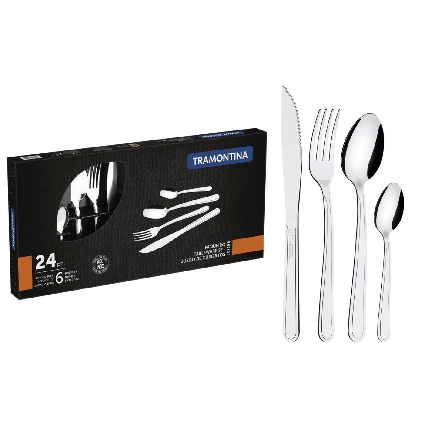 Juego De Cubiertos Buzios 24 Piezas Acero Inox Tramontina — imagen 1