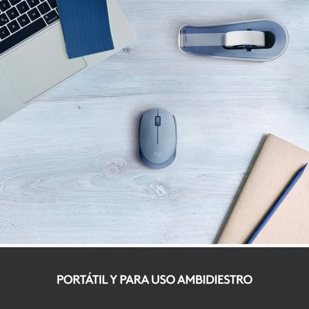 Mouse Inalambrico Logitech M171 - Azul Clamshell — imagen 3
