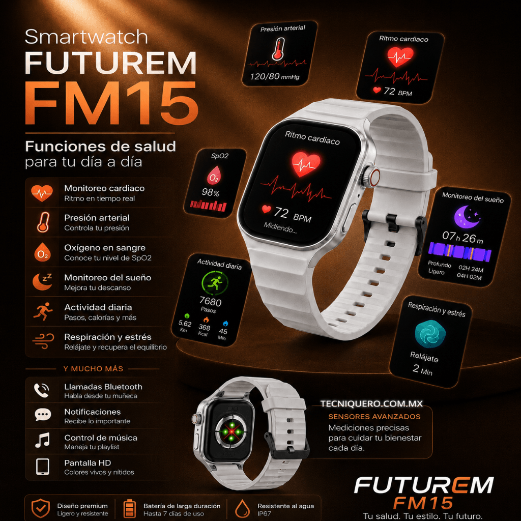 BOCINA XIAOMI SOUND POCKET (AZUL) + SMARTWATCH FUTUREM FM15 (PLATA) — imagen 4