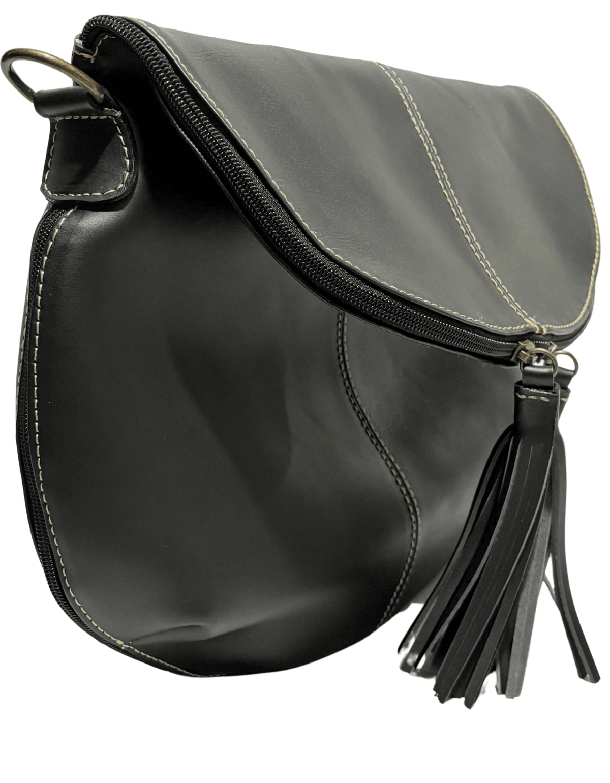 Bolsa Crossbody Expandible De Piel Legitima Con Barbitas Mujer 176 — imagen 4