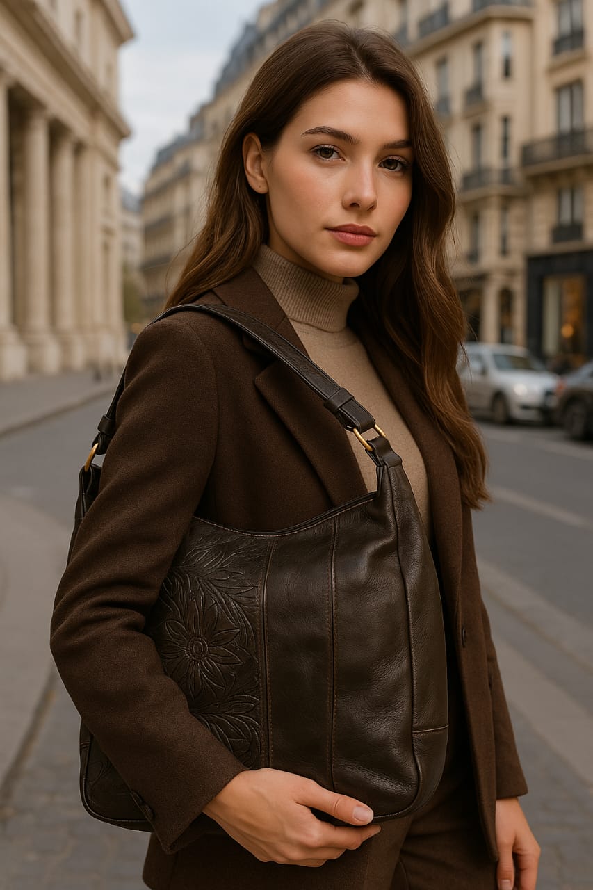 Bolsa De Piel Original Suave Grande Para Mujer Jf72 — imagen 3