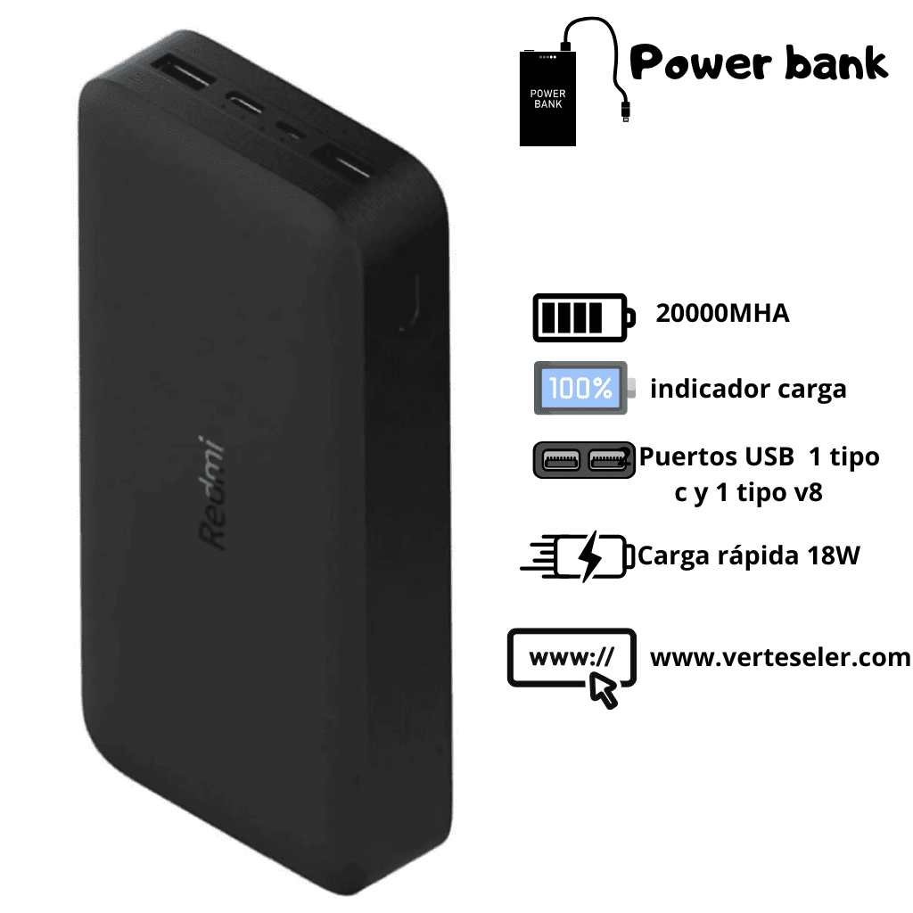 Xiaomi Redmi Power Bank 20000mah + Bocina Bluetooth Portátil G-Tide SV30 — imagen 5