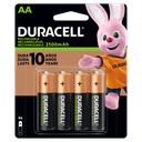 Pila Duracell Recargable Aa Con 4 Piezas 2500 mAh 1.2v