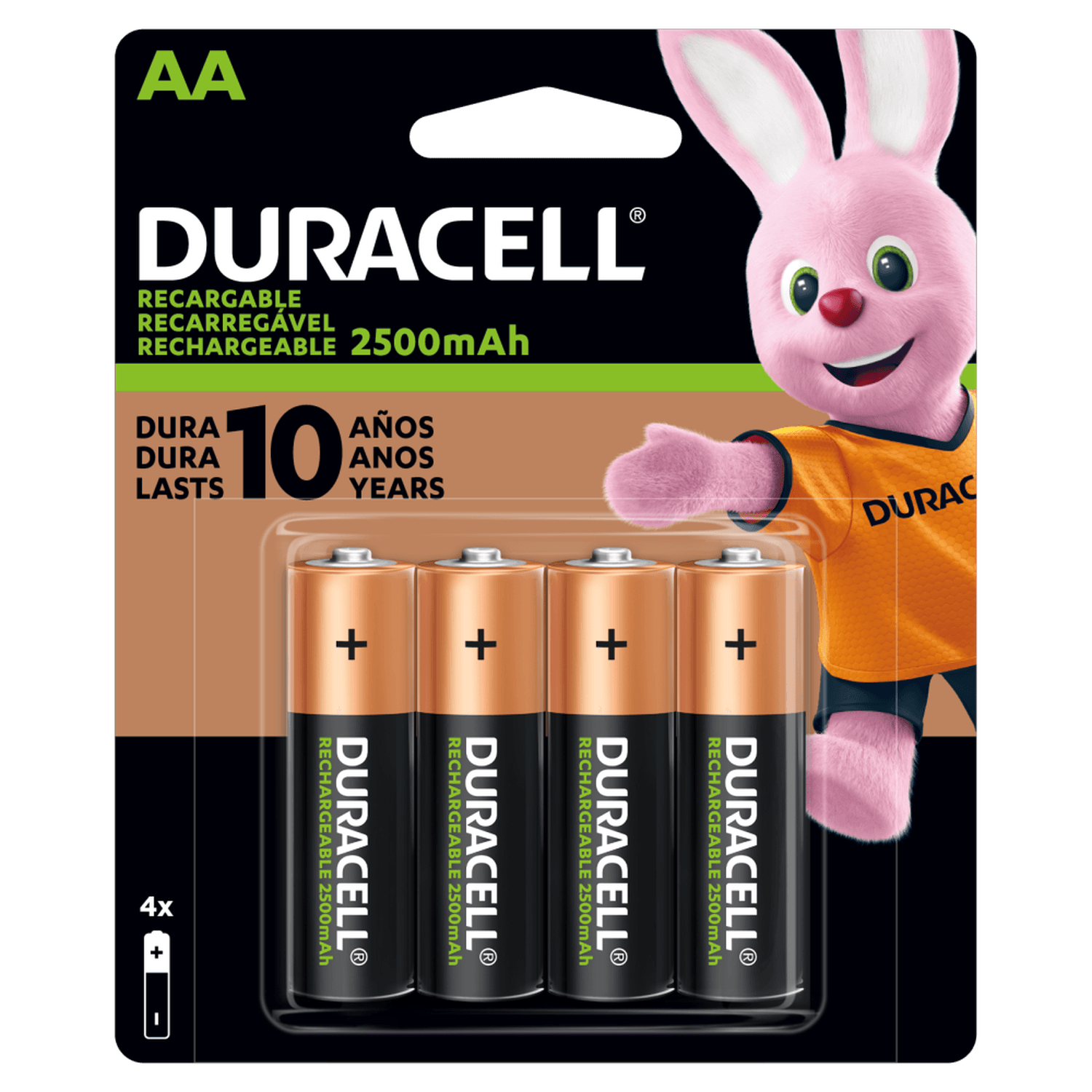 Pila Duracell Recargable Aa Con 4 Piezas 2500 mAh 1.2v — imagen 1