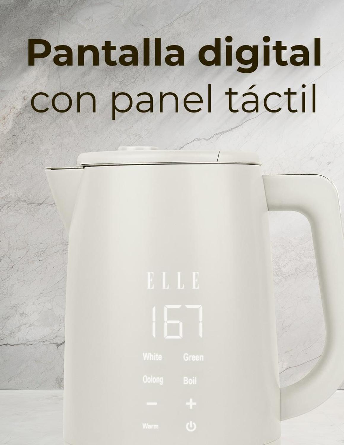 Hervidor Eléctrico Elle Digital Con Panel Táctil 1.7 L Blanco — imagen 2