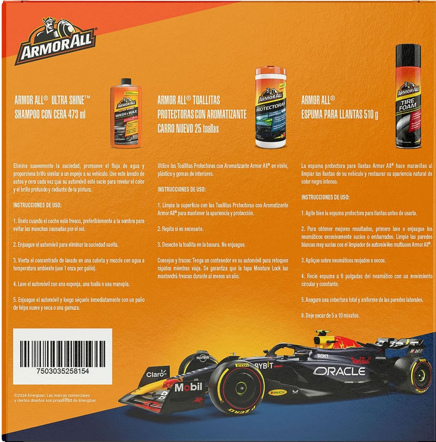 KIT COCHE SHAMPOO + TOALLAS + ESPUMA LLANTAS ARMOR ALL — imagen 2