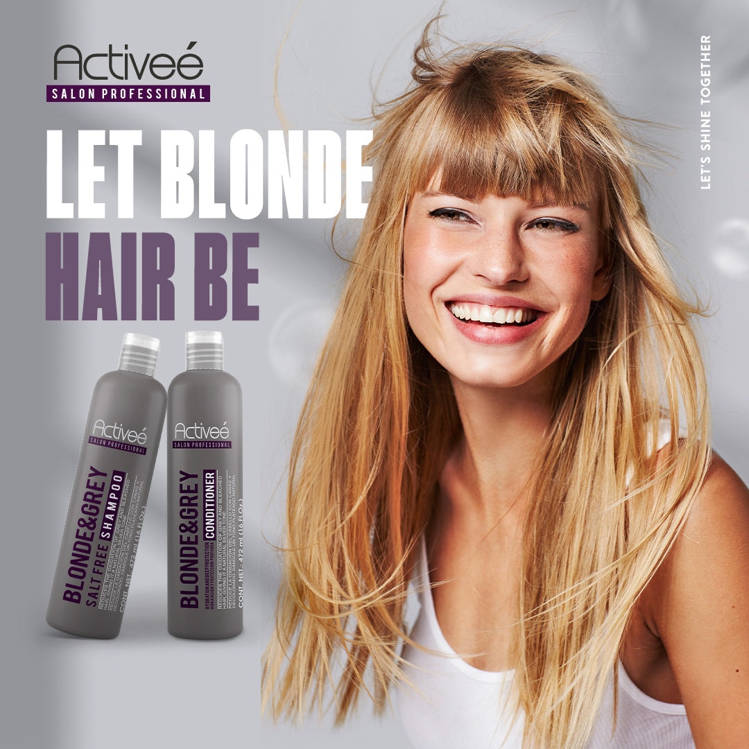 Shampoo Activee Professional Blonde & Grey Reduce la Oxidacion del Cabello con Canas y Decolorado dandole un tono plateado natural — imagen 5