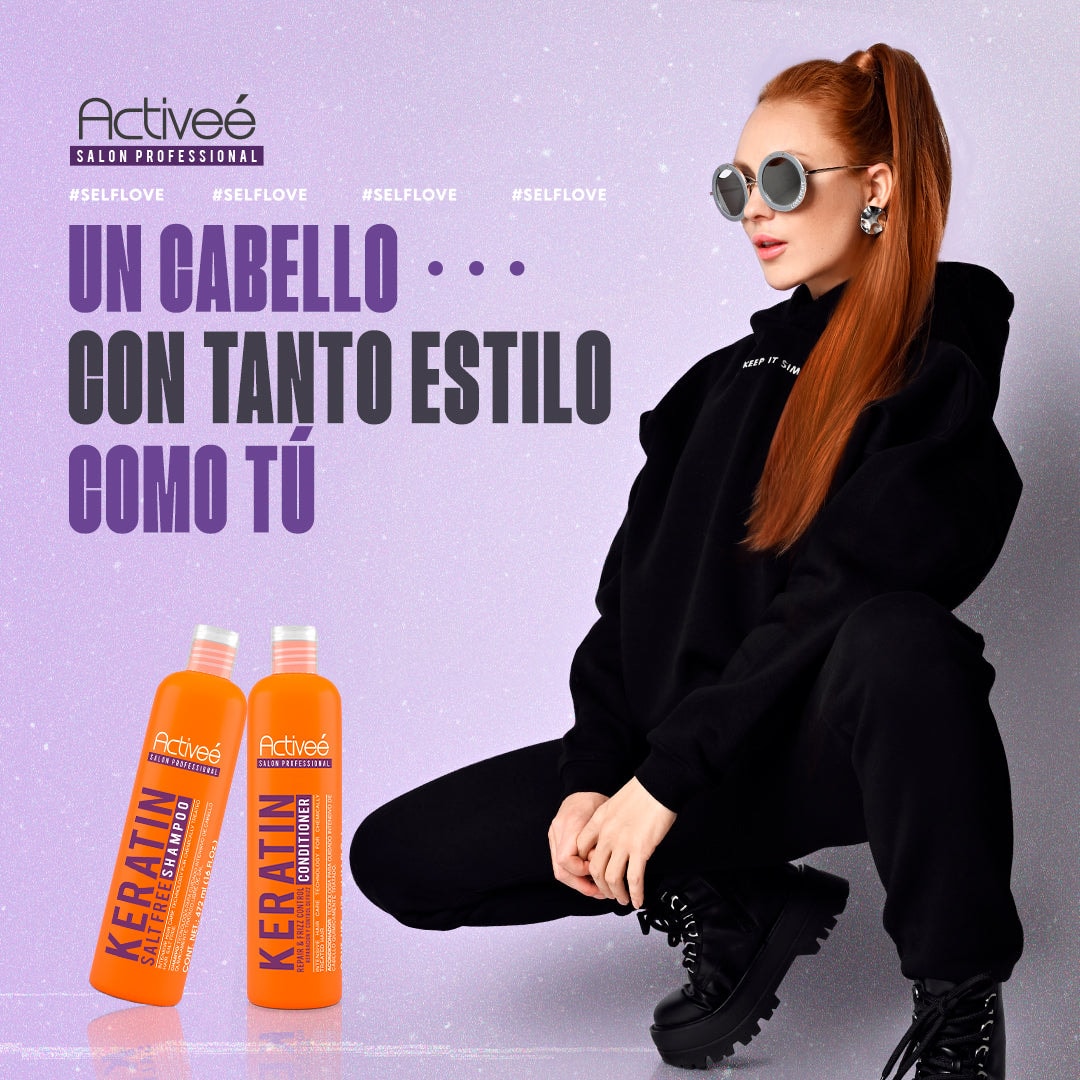 Crema para Peinar Activee Professional Keratin Tecnologia para cuidado Intensivo de Cabello Quimicamente tratado Libre de Sal — imagen 4