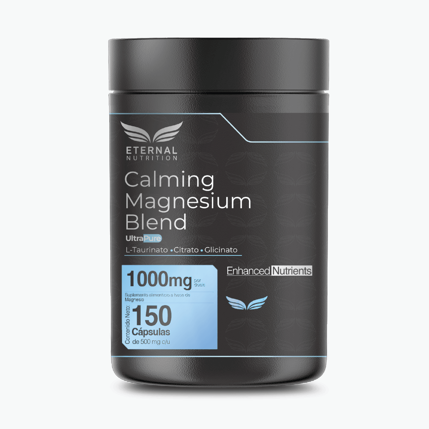 Calming Blend: Magnesio Quelado 3 en 1, Bisglicinato, Citrato y L-Taurinato de Magnesio, 150 Cápsulas — imagen 1