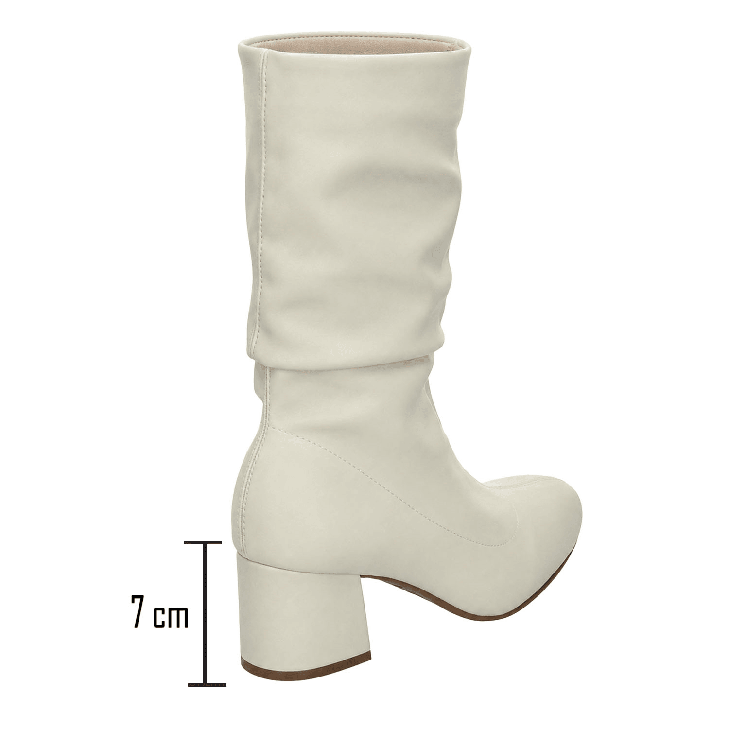 Bota Beira Rio Dama Casual Slouchy Tacón Hueso Mujer — imagen 3