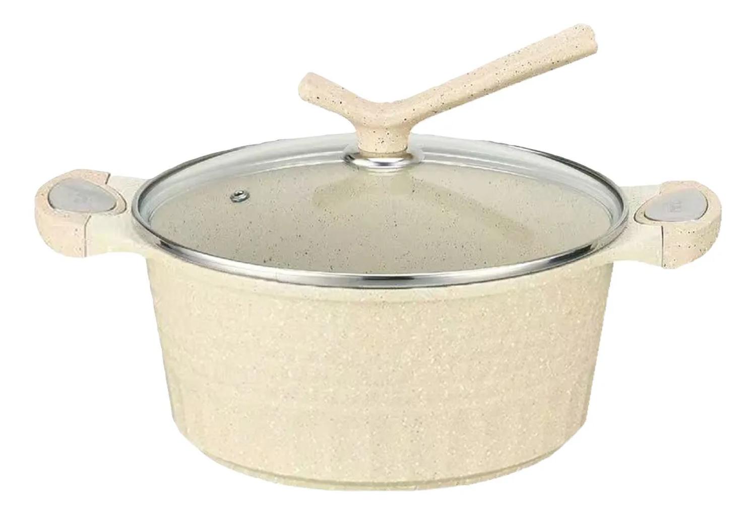 Batería de Cocina Mármol Granito 12 Pzas con Tapas y Sartenes — imagen 6