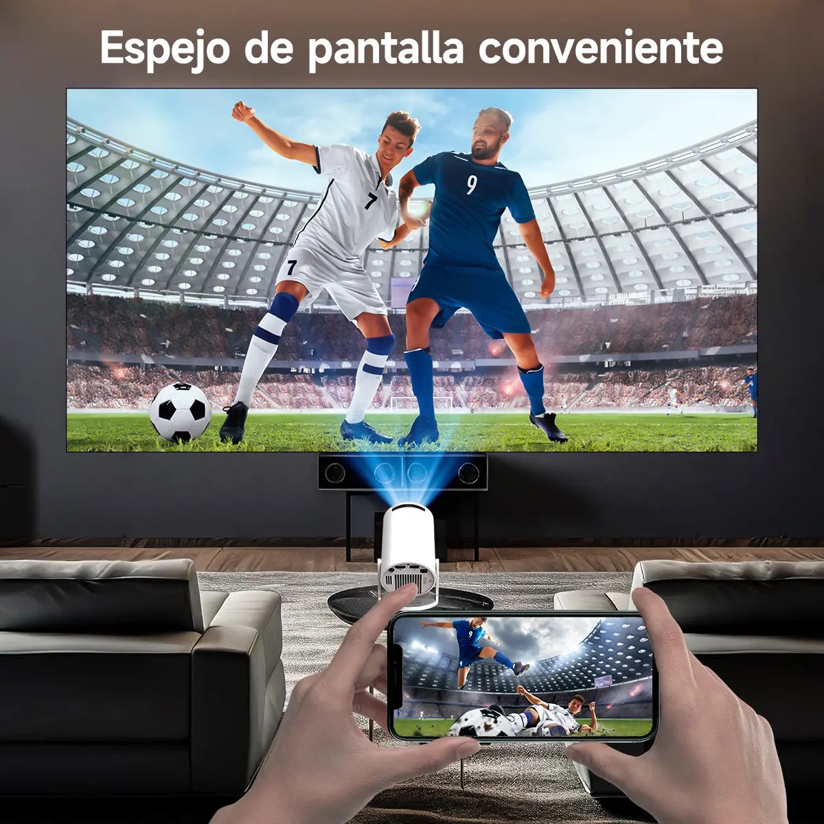 Proyector Portátil LED HD Compatible con HDMI y USB — imagen 3