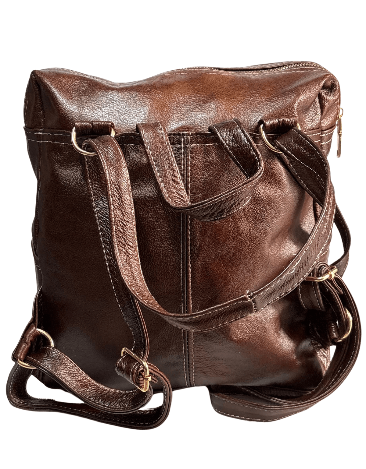 Mochila Bolsa Mariconera 3 En 1 De Piel Legitima Suave Para Dama Jf5 — imagen 9