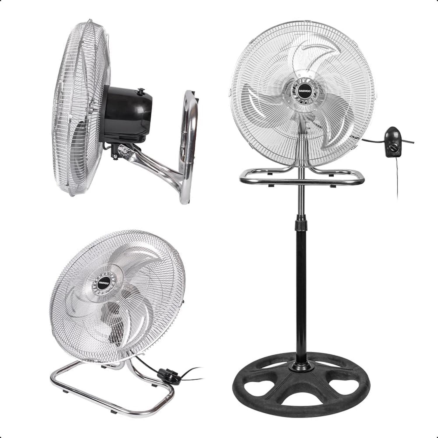 Ventilador Daewoo Metal 3 en 1 Negro Potente Ajustable — imagen 1