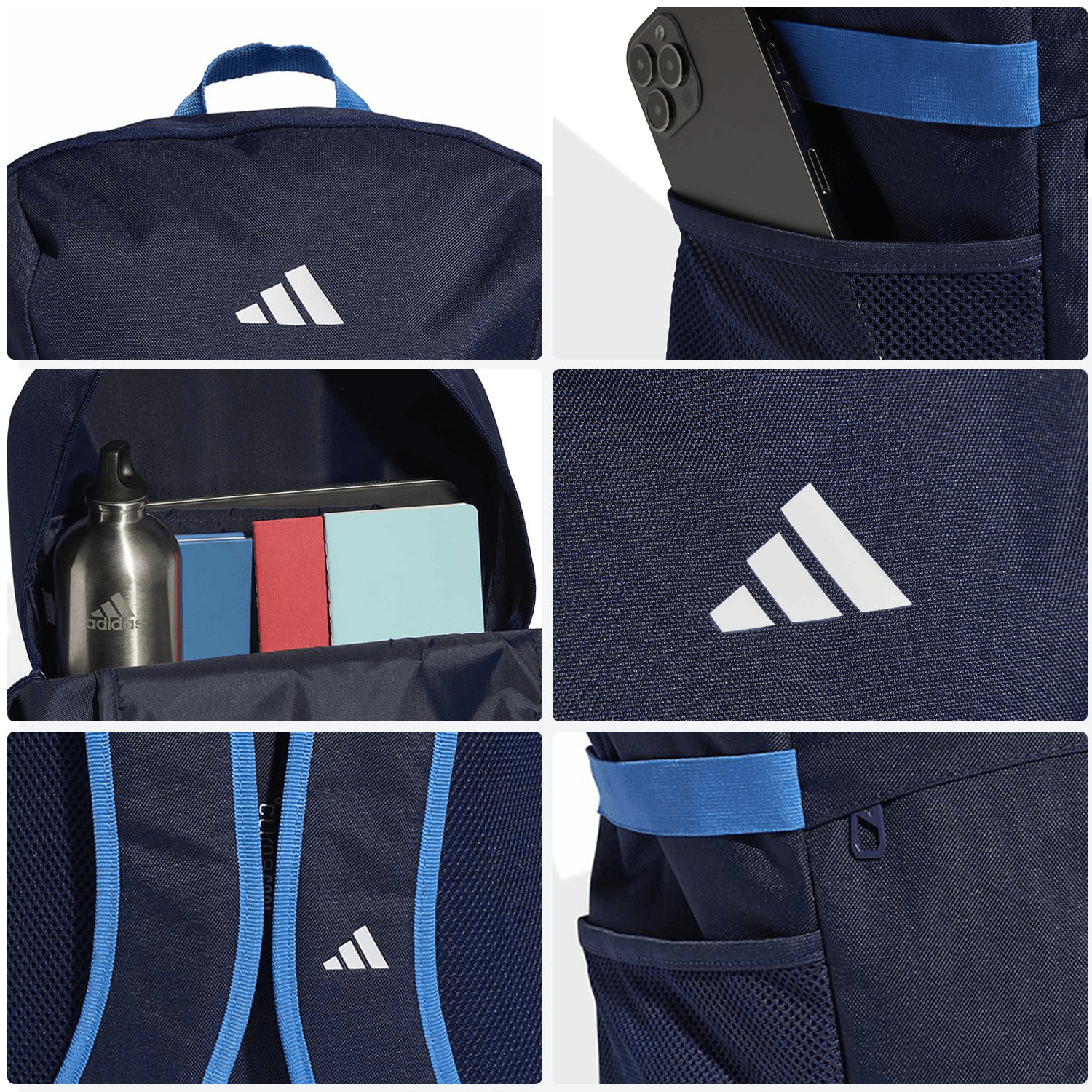 Mochila Hombre Adidas Tiro Azul Para Laptop Escolar Caballero 28L — imagen 5