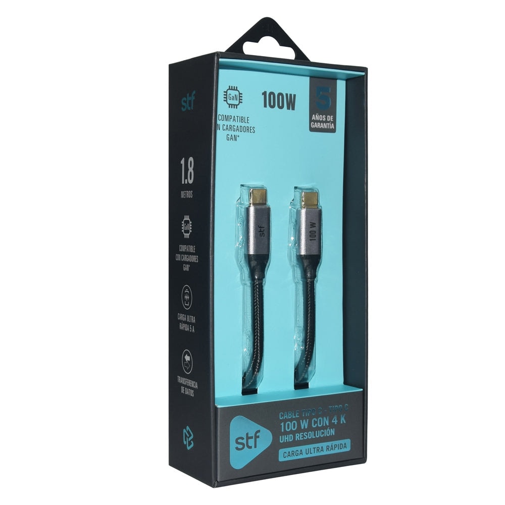 Cable USB C a C 100W 4K UHD 1.8m: Carga Ultra Rápida y Video — imagen 9