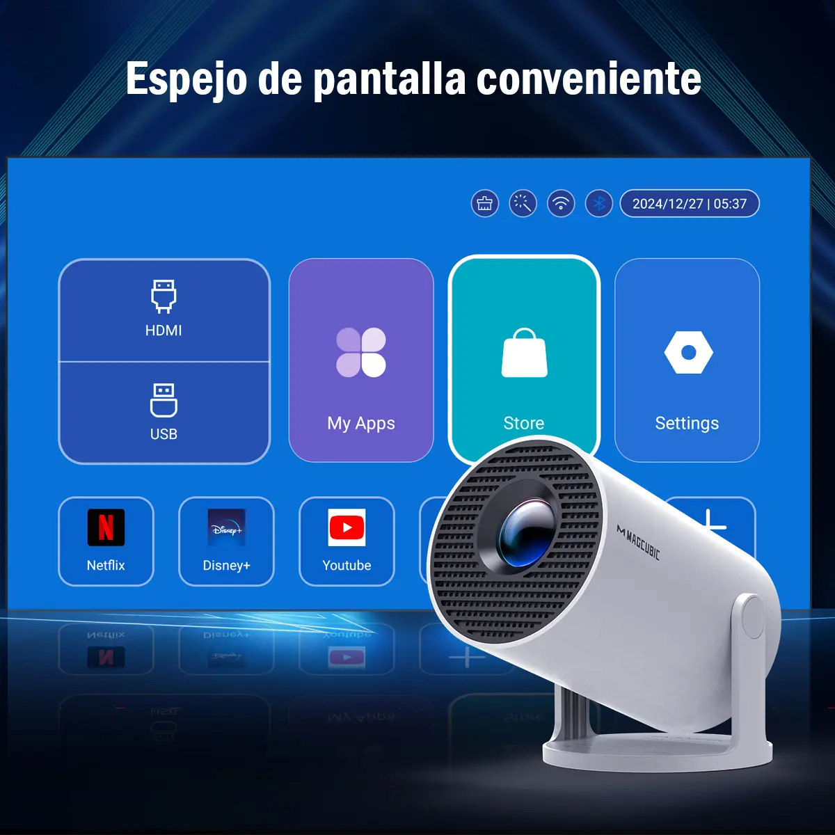Proyector Portátil LED HD Compatible con HDMI y USB — imagen 4