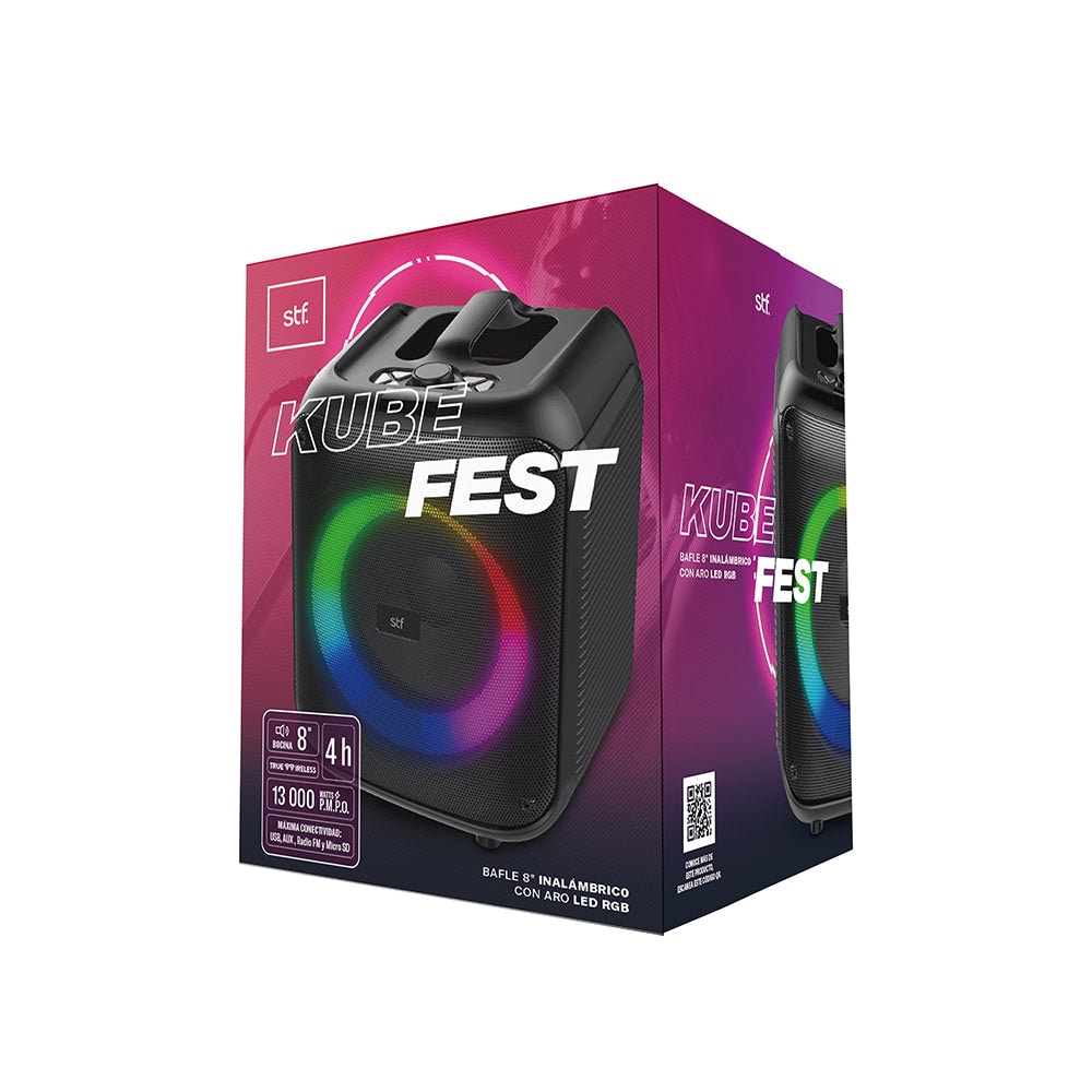 Bocina portatil Kube fest 8 STF 26W 4hrs Uso Funcion Tws — imagen 5