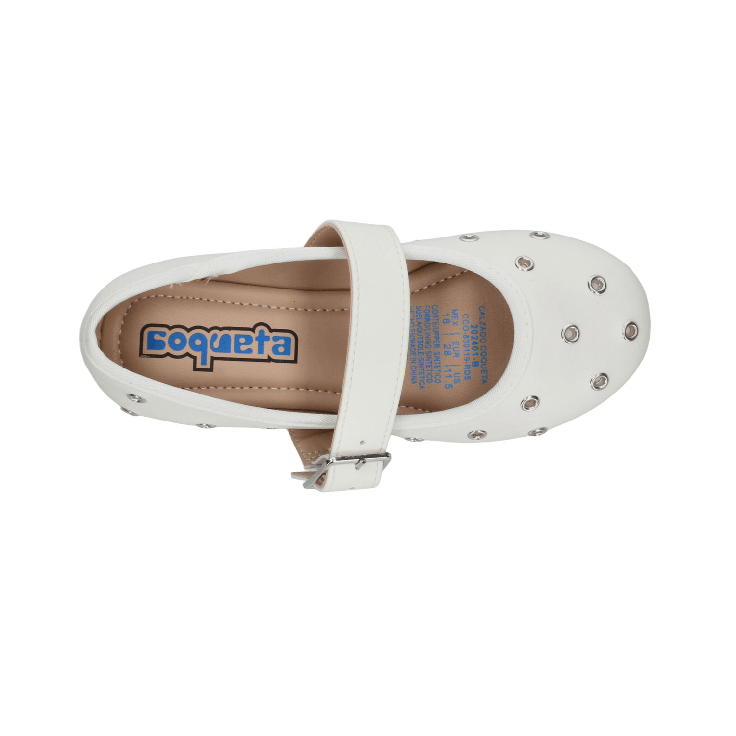Zapato Coqueta Niña Casual Hebilla Blanco Infantil T18-24 — imagen 8