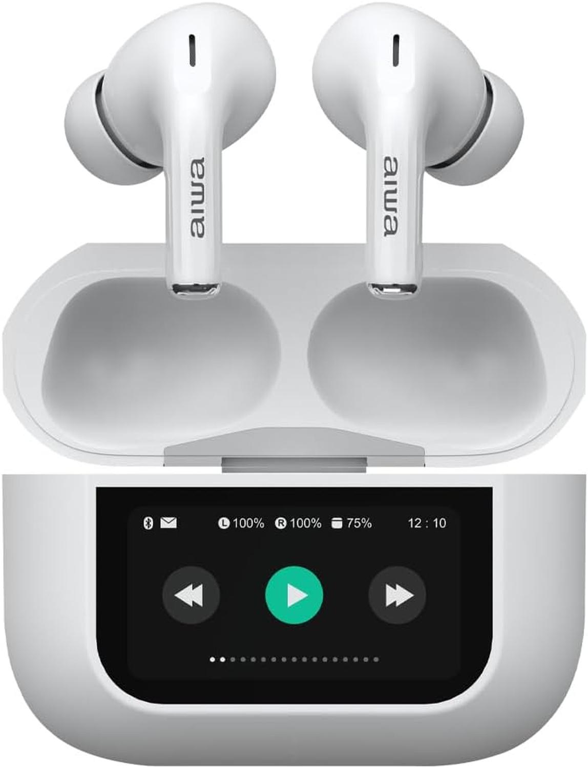 Auricular TWS Aiwa Inalámbrico Pantalla Blanco AWTWSGP — imagen 1