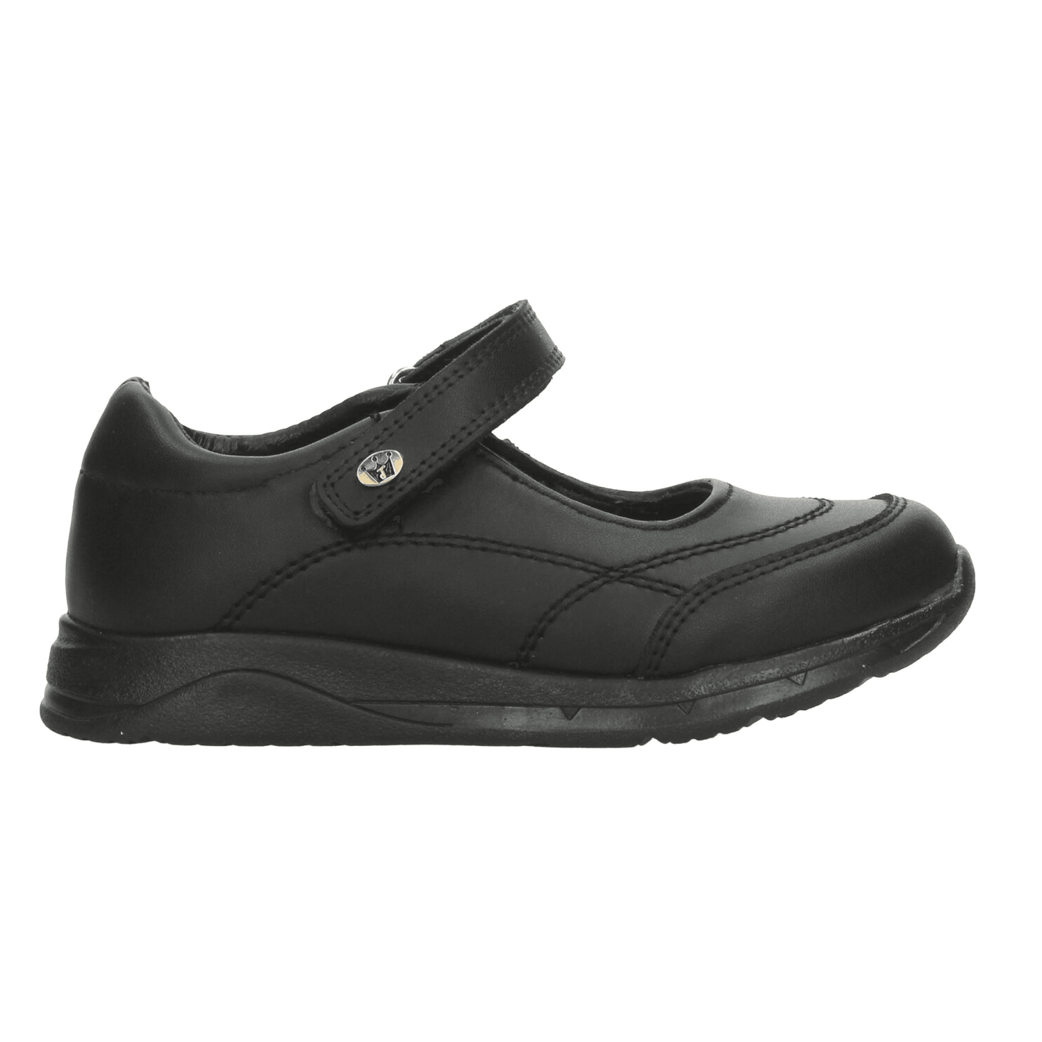 Zapato Jakuna Niña Escolar Liso Cinta Adhesiva Negro Infantil T18-22 — imagen 1