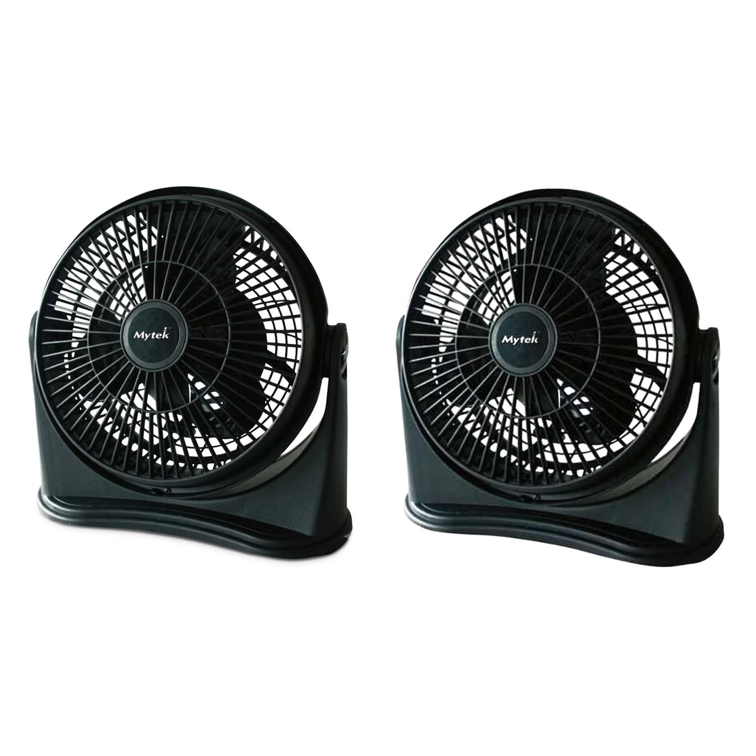 2 VENTILADORES ESCRITORIO PISO MYTEK 8 PULGADAS 3 VEL NEGRO — imagen 1