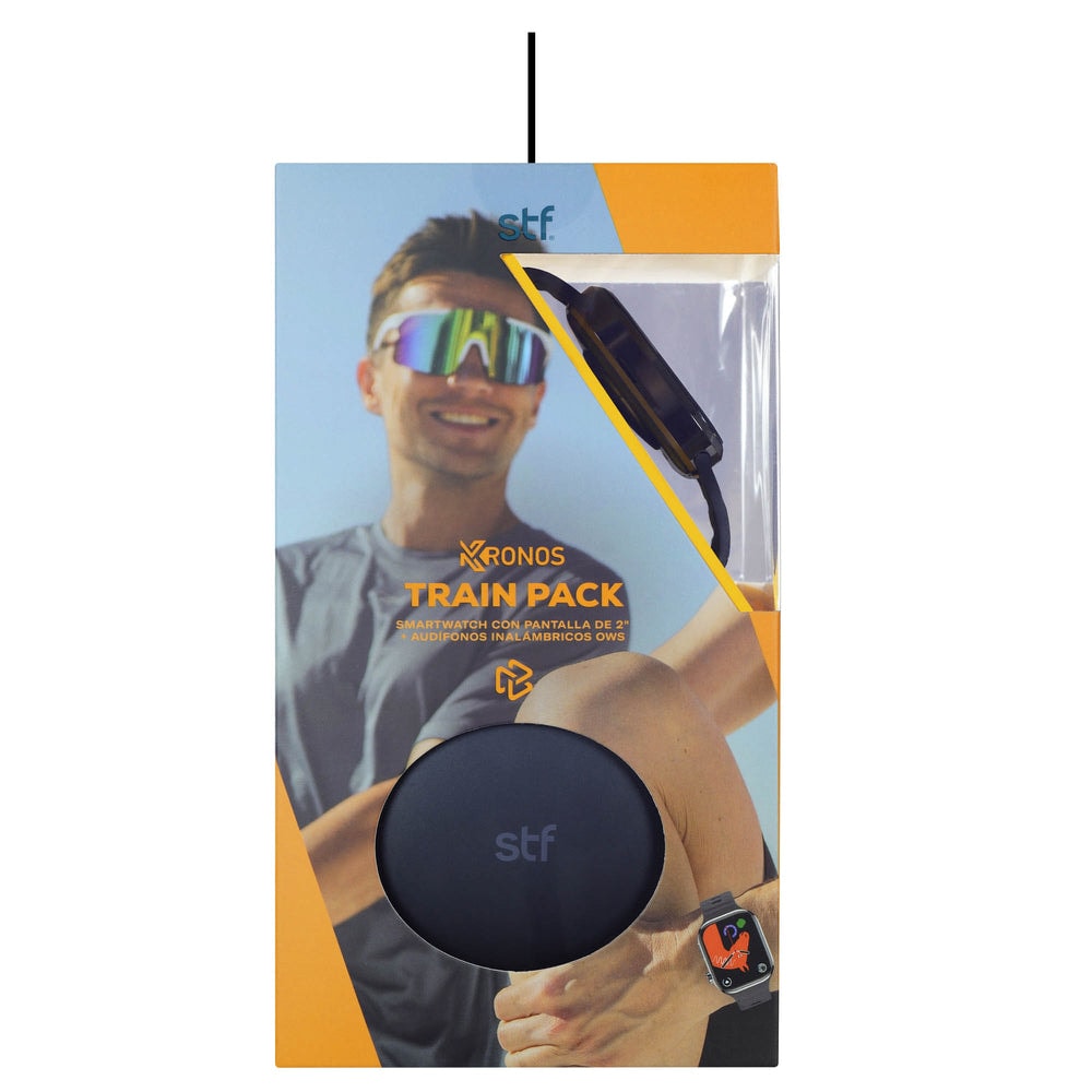 Kronos Train Pack STF: Smartwatch 2" + Audífonos Inalámbricos OWS, resistentes al agua, negro — imagen 14