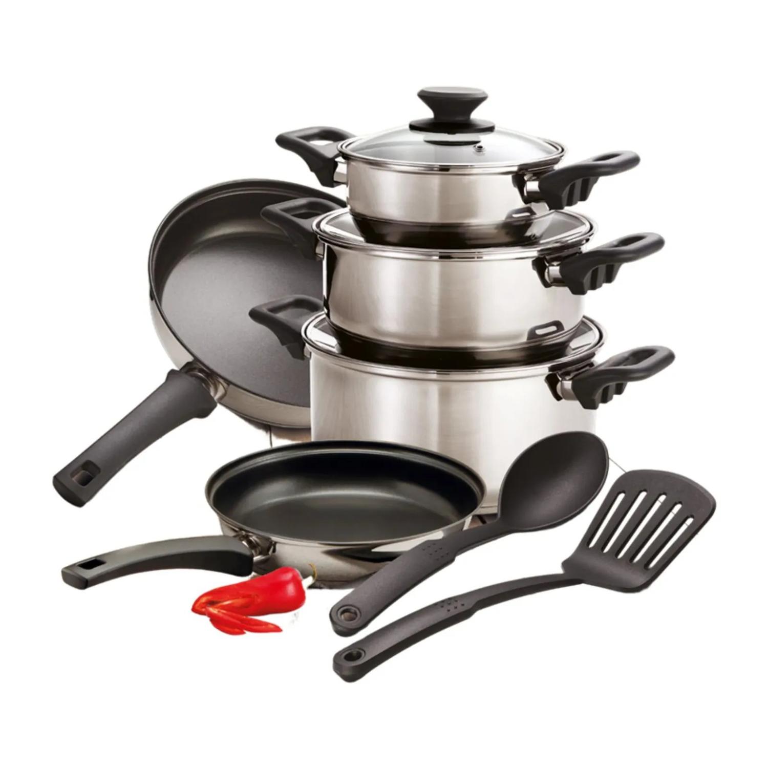 BATERIA COCINA TRAMONTINA 32300348 10 PZS ACERO INOX — imagen 1