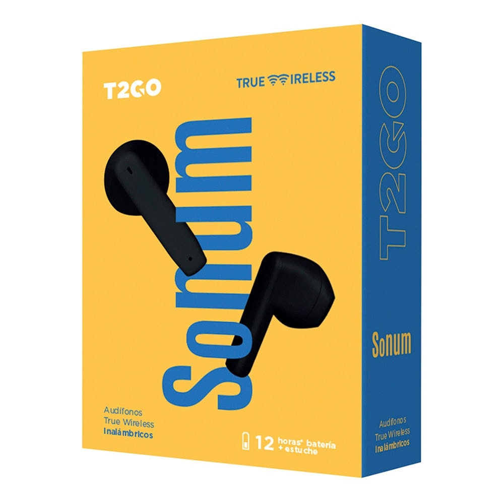 Audífonos Inalámbricos Tws Sonum T2GO 3hrs Uso Micrófono Negro — imagen 4