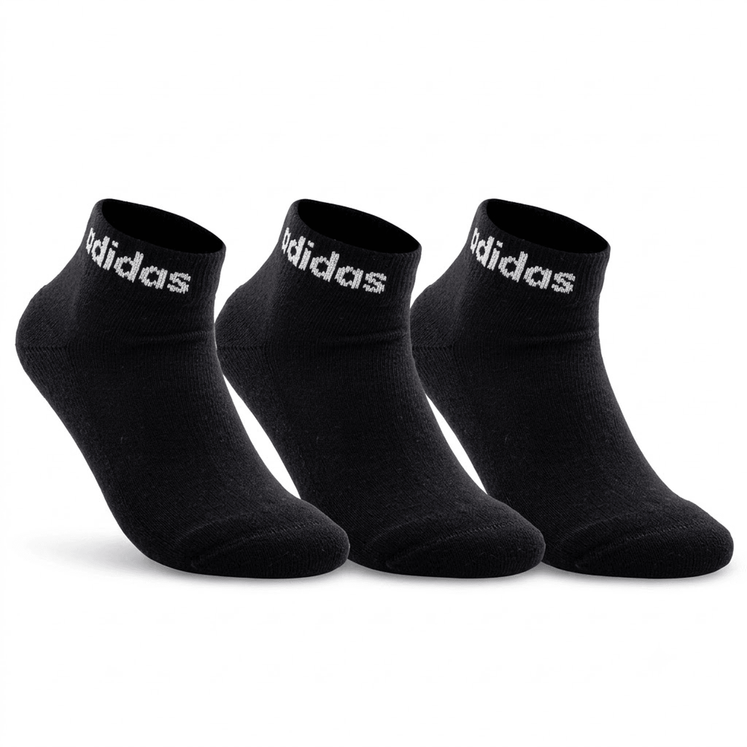Calcetas Unisex Adidas Linear Negro Dama 3 Pares Tobillo — imagen 2