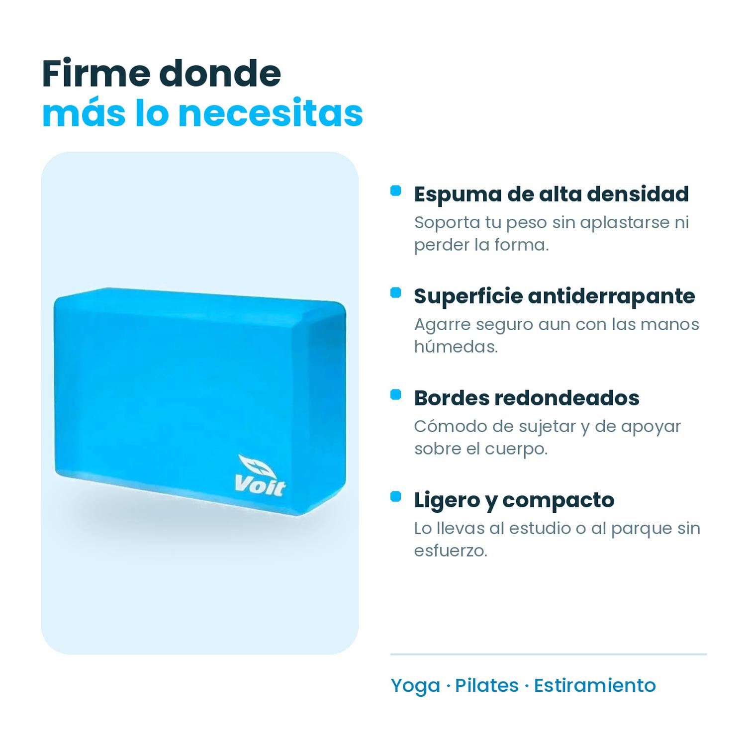 Bloque de Yoga Voit Espuma EVA Alta Densidad Antiderrapante Azul 1 Pz — imagen 2