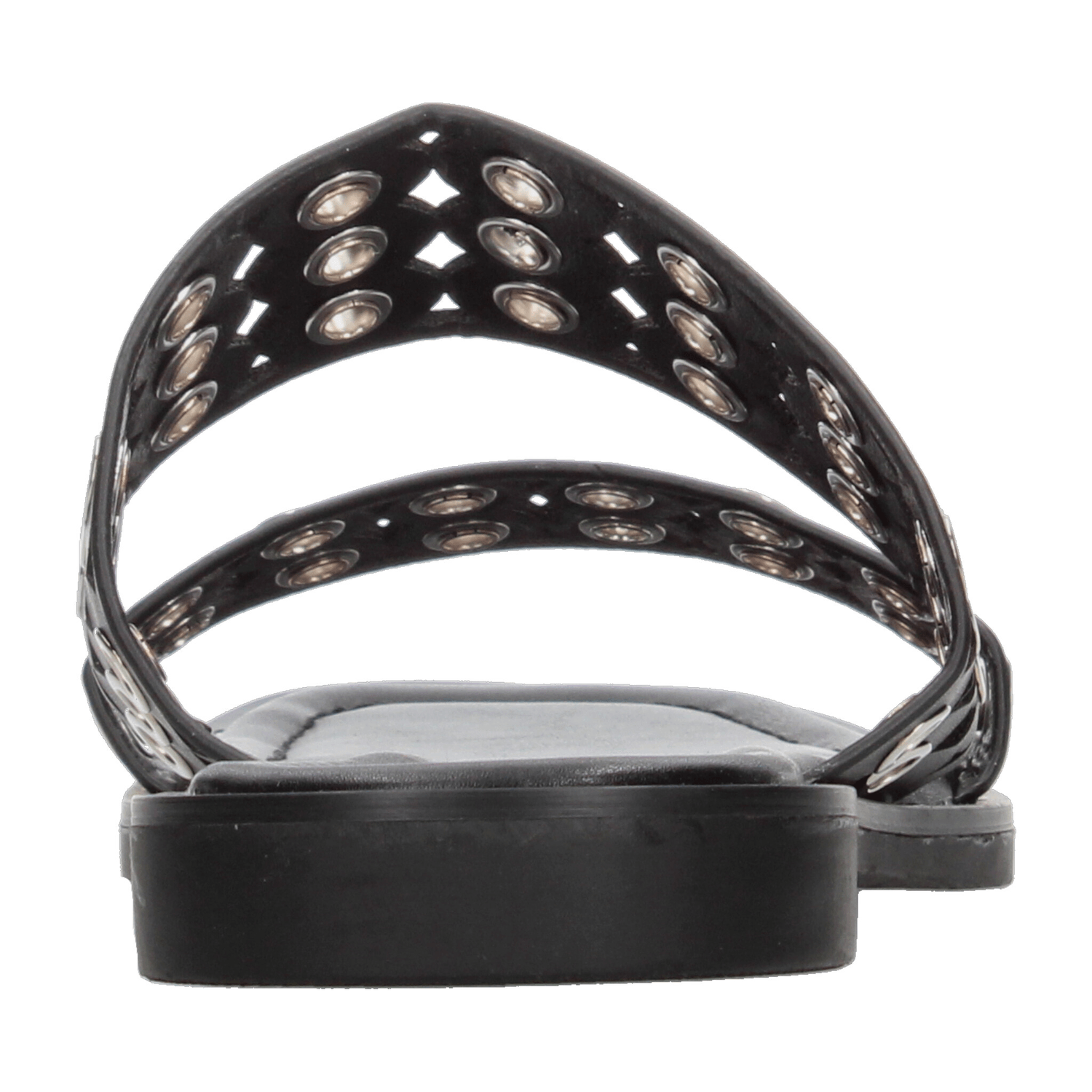 Sandalias Efe Dama De Piso Adorno Slideon Casual Negro Mujer — imagen 7