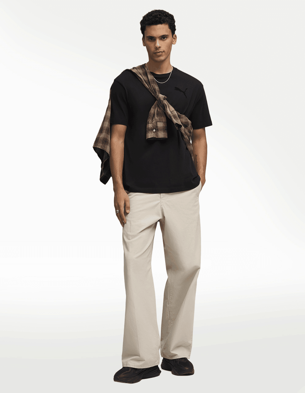 Playera Puma Ess Elevated Cat Log Negro - Hombre — imagen 4