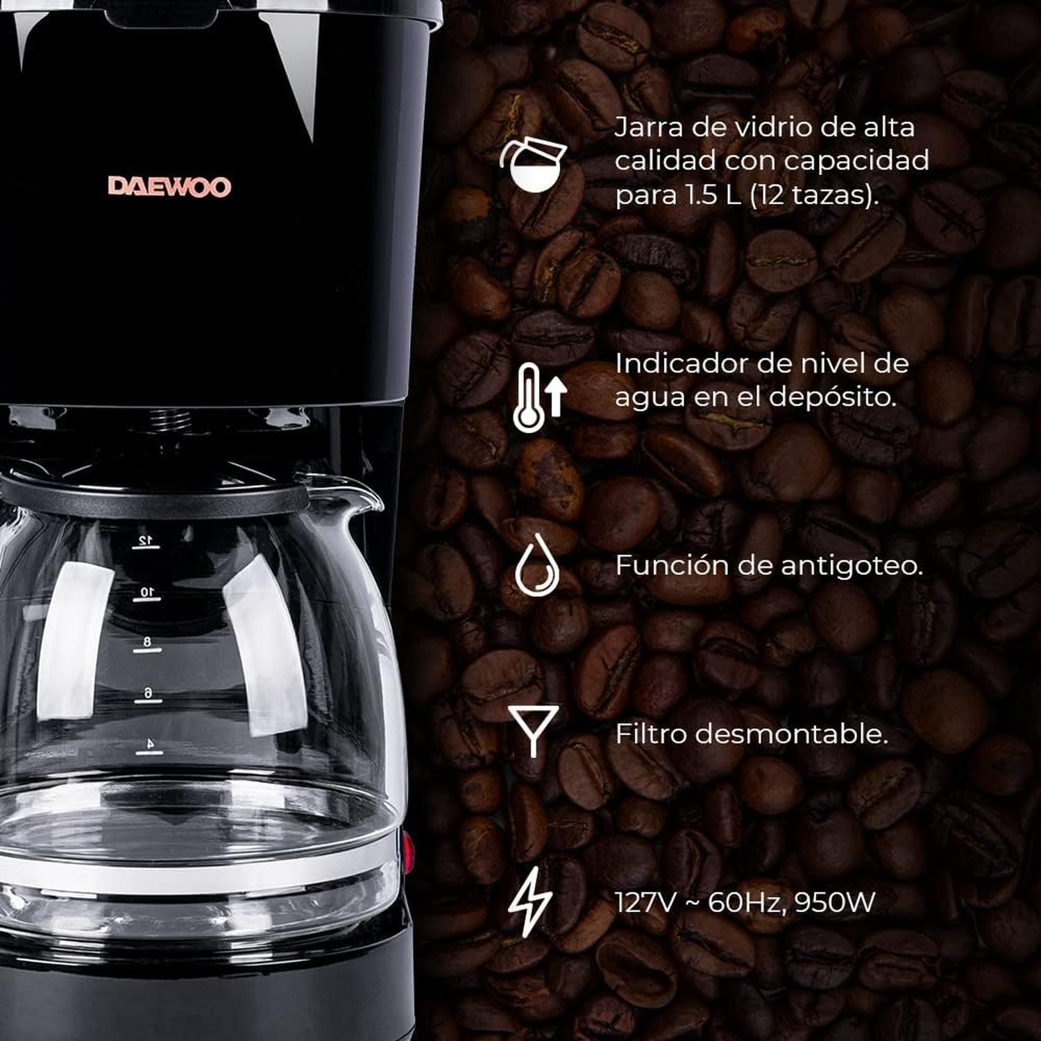 Cafetera Automática Daewoo 12 tazas con filtro reutilizable — imagen 6