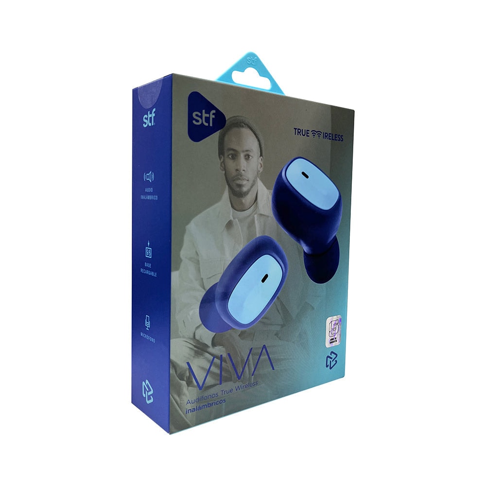 Audifonos Inalámbricos Tws Viva STF 12hrs Uso Azul — imagen 7