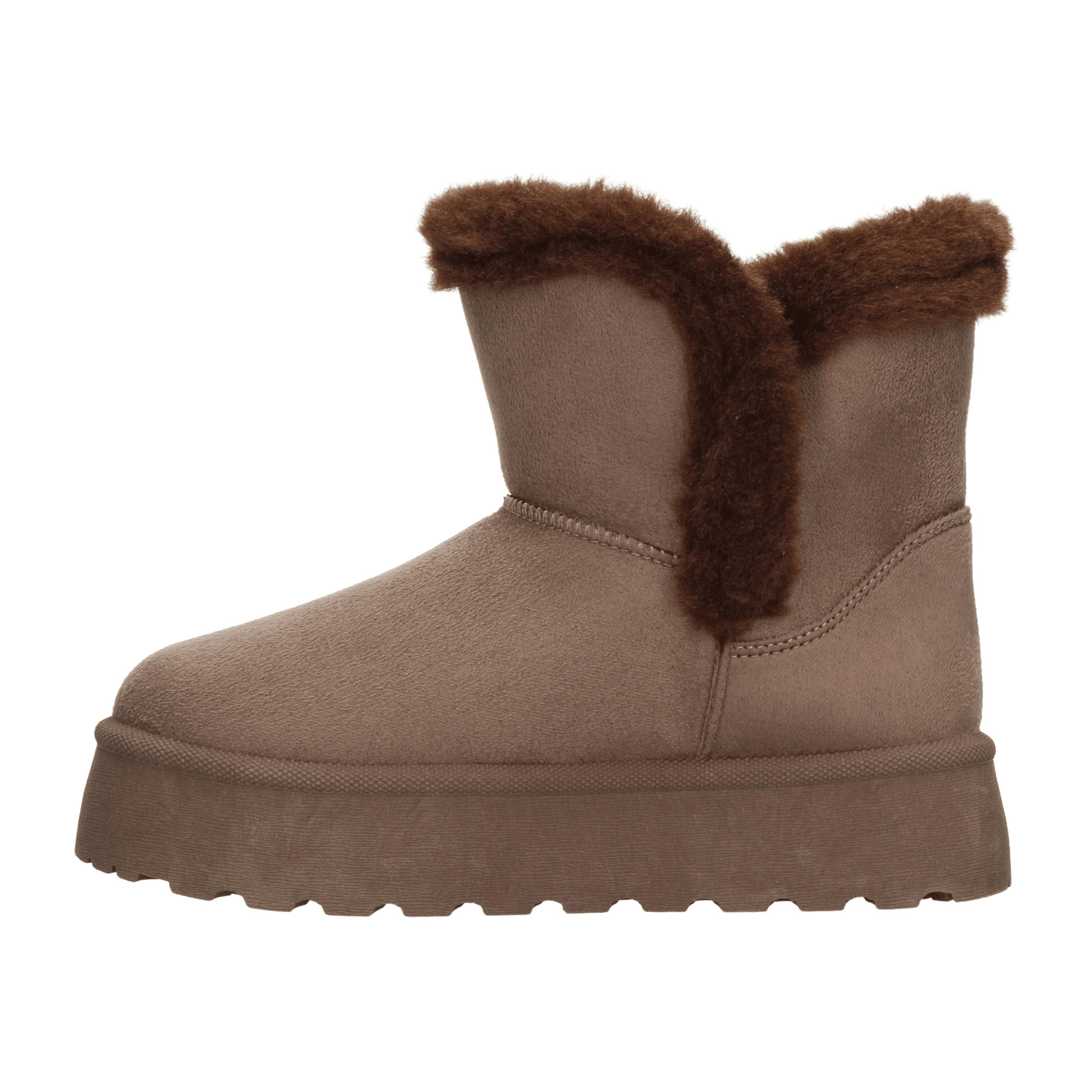 Botín Perugia Dama Invierno Peluche Plataforma Casual Café Mujer — imagen 14