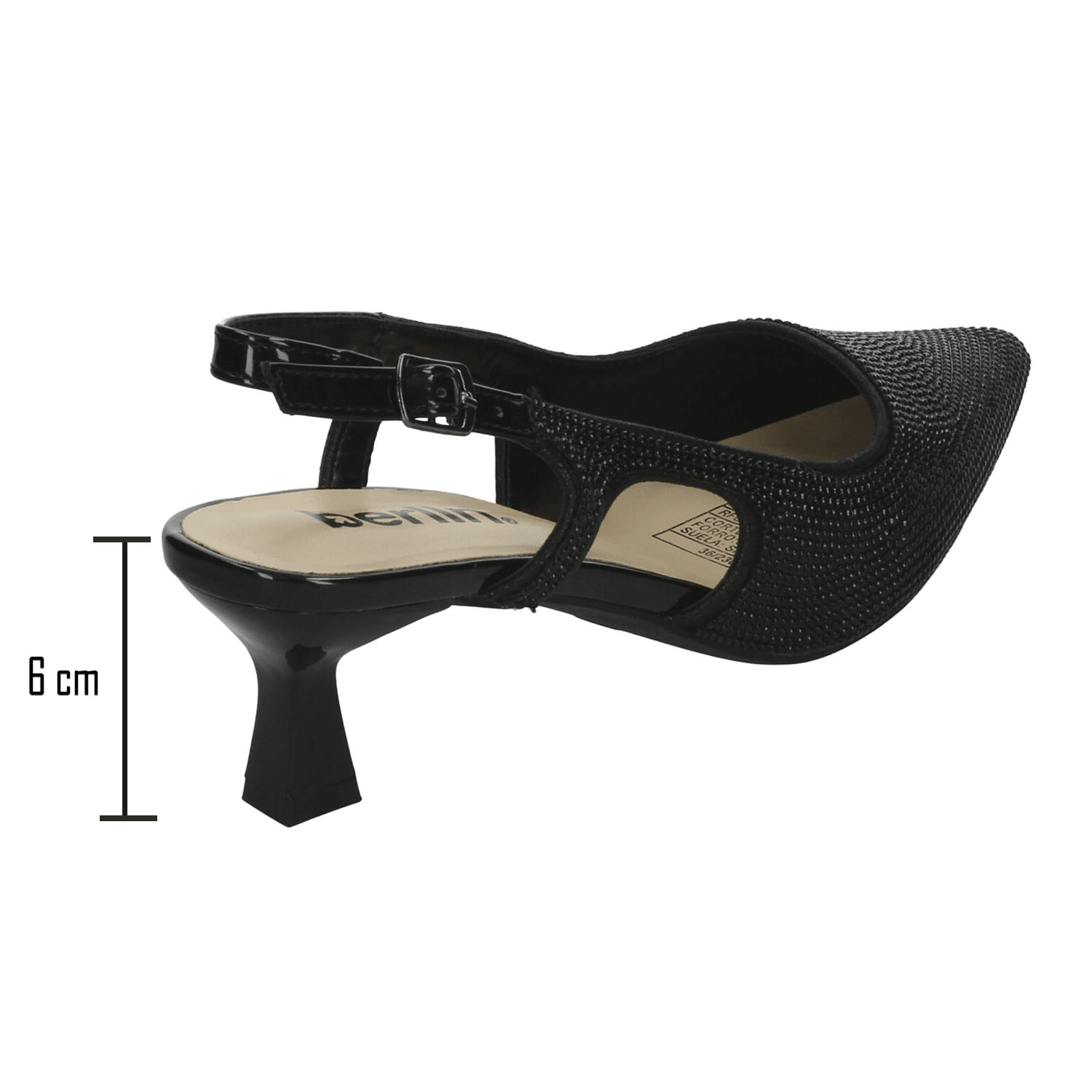 Zapatillas Berlin Dama Fiesta Formal Slingback Negro Mujer — imagen 3