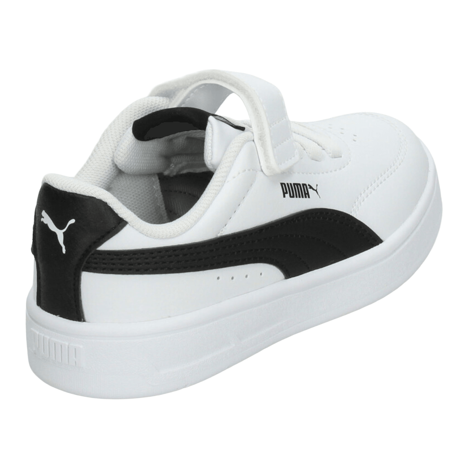 Tenis Puma Court Classic Clean Niño Negro Casual Infantil T16-22 — imagen 4