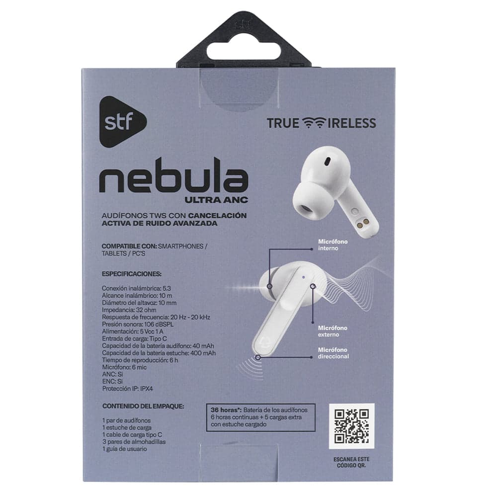 Audifonos Inalámbricos Tws Nebula STF 36hrs Uso Ultra ANC 6 Micrófonos Protección IPX4 — imagen 13