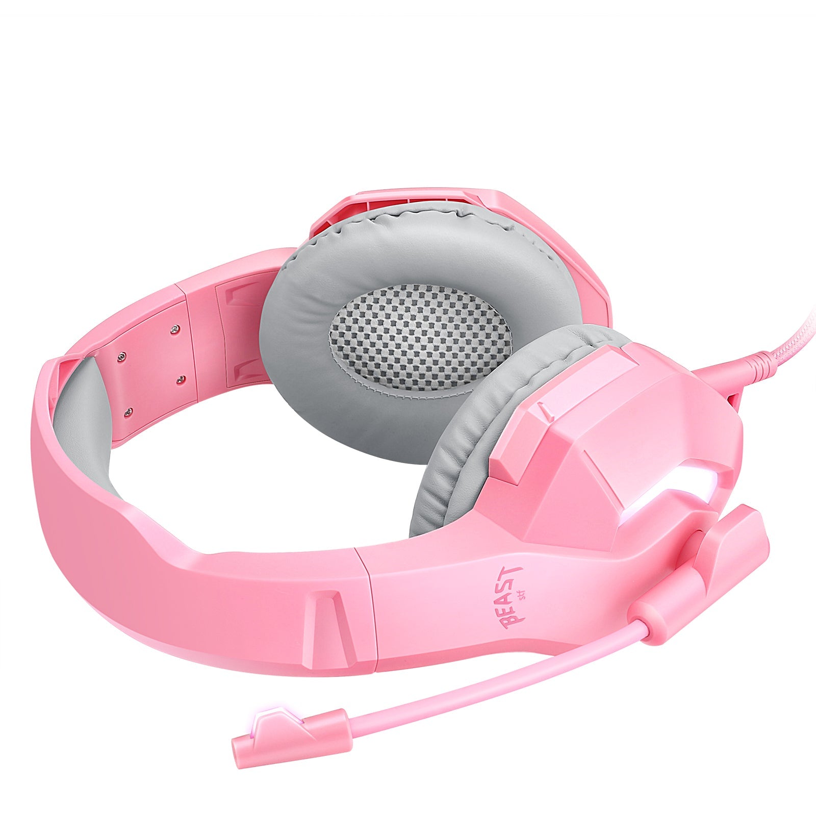 Audífonos alámbricos Gamer On-ear STF Beast Muspell Tournament: Hi-Fi, 3.5 mm, Rosa — imagen 4