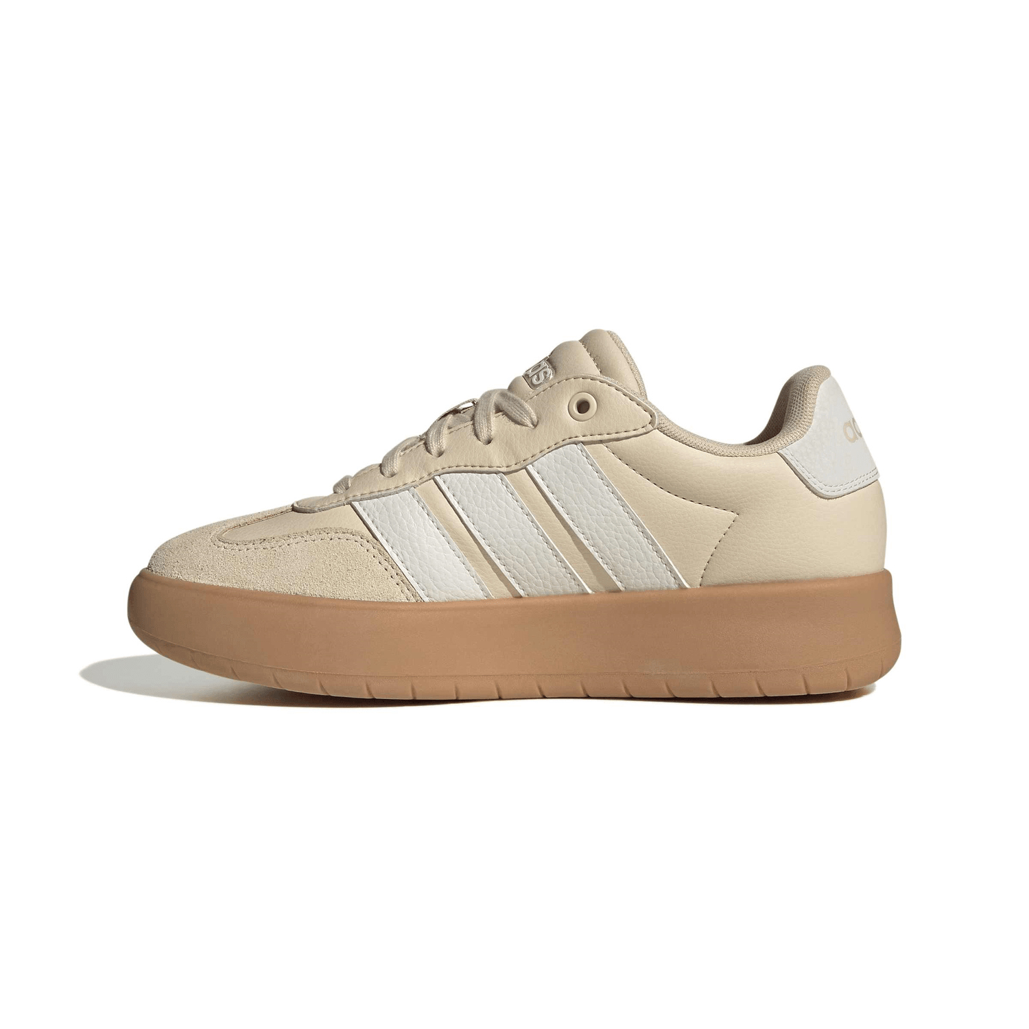 Tenis Adidas Barreda Dama Casual Cintas Gamuza Beige Mujer — imagen 4