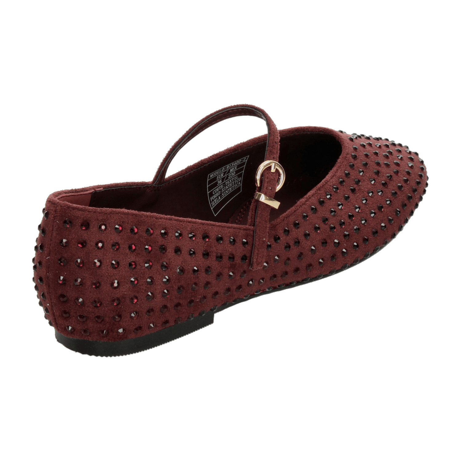Flats Berlin Dama Hebilla Casual Vino Mujer — imagen 3