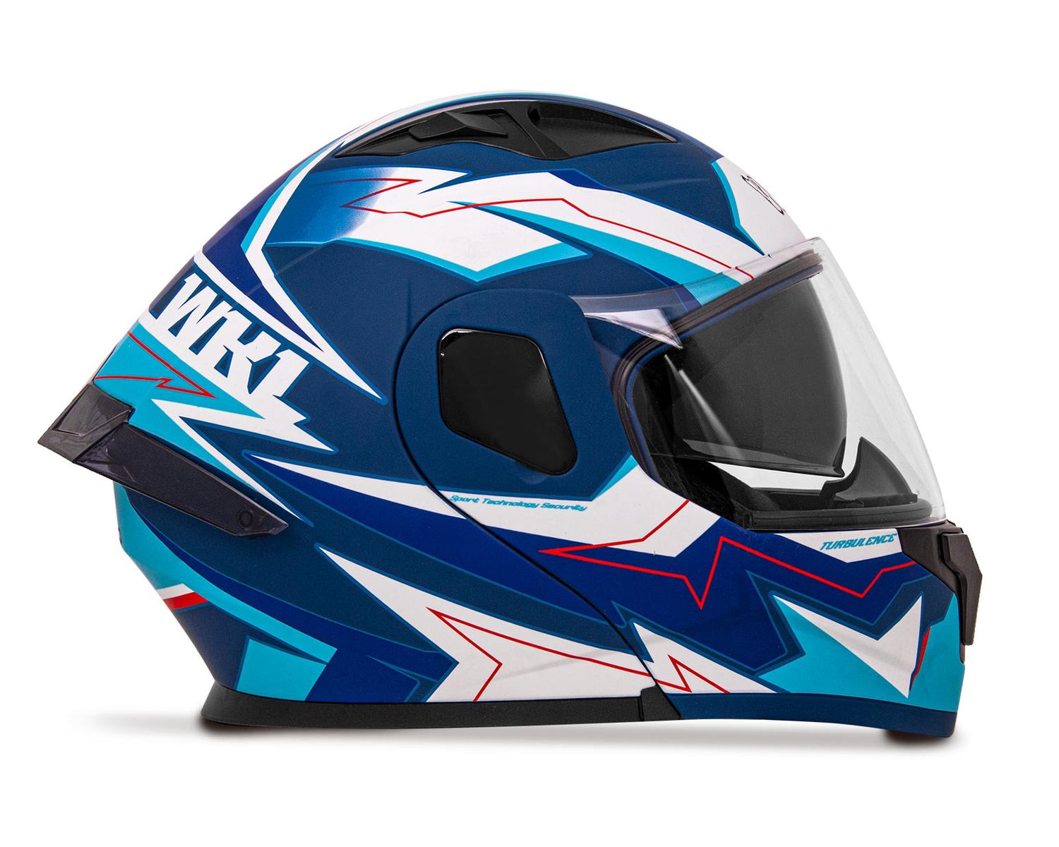 Casco WKL Motocicleta Dot Abatible CH-103 TURBO-AZUL — imagen 1
