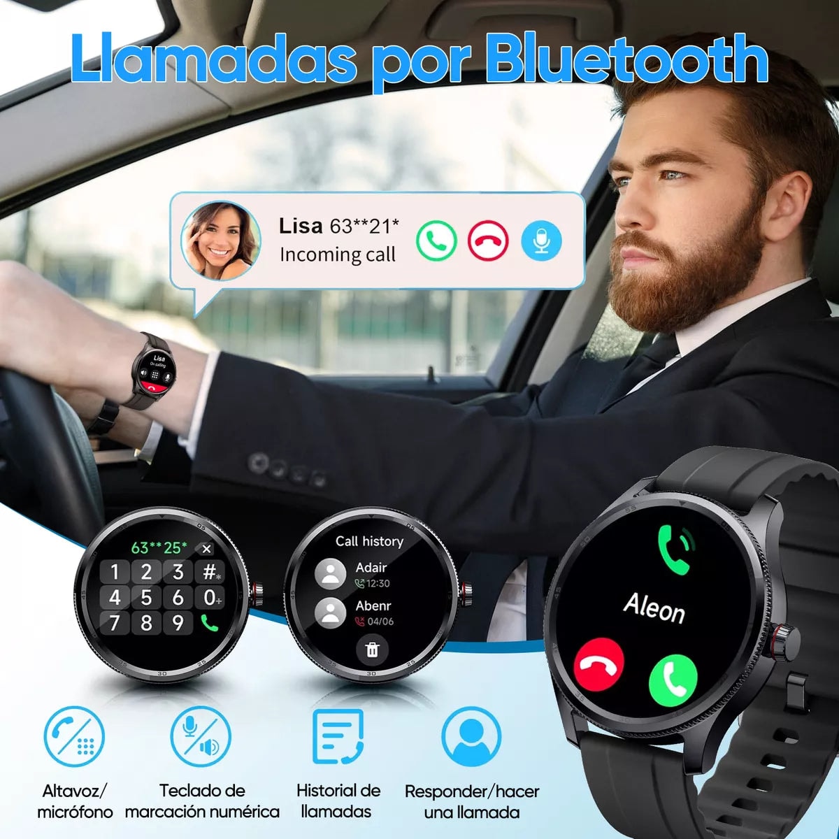 Smartwatch Reloj Inteligente Bluetooth Llamadas Alexa Impermeable IP68 1.38" Monitoreo de Salud y Ejercicio — imagen 9