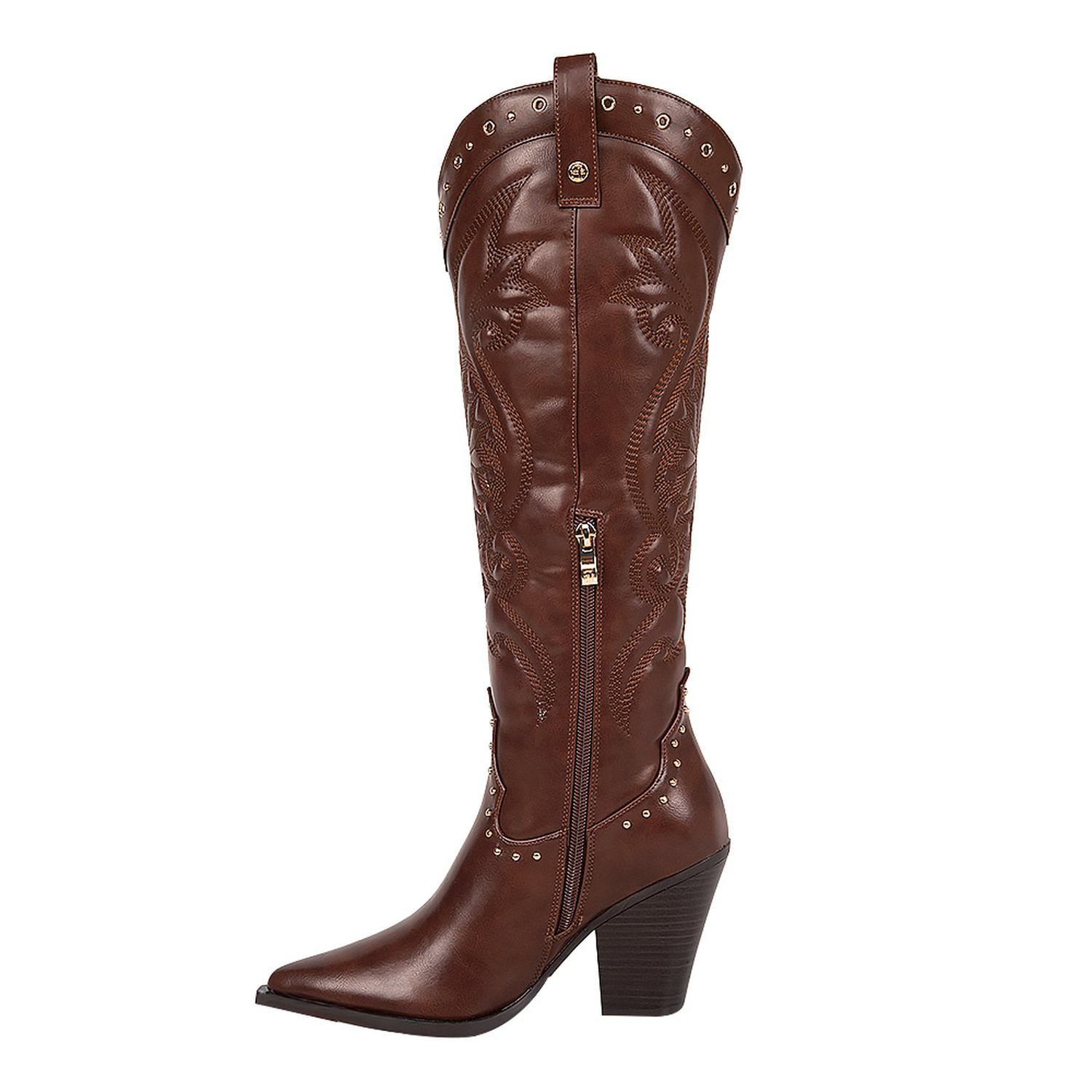 BOTA DAMA BELINDA PEREGRIN TEXANA TUBO BORDADO 9Cm 1332825 — imagen 5