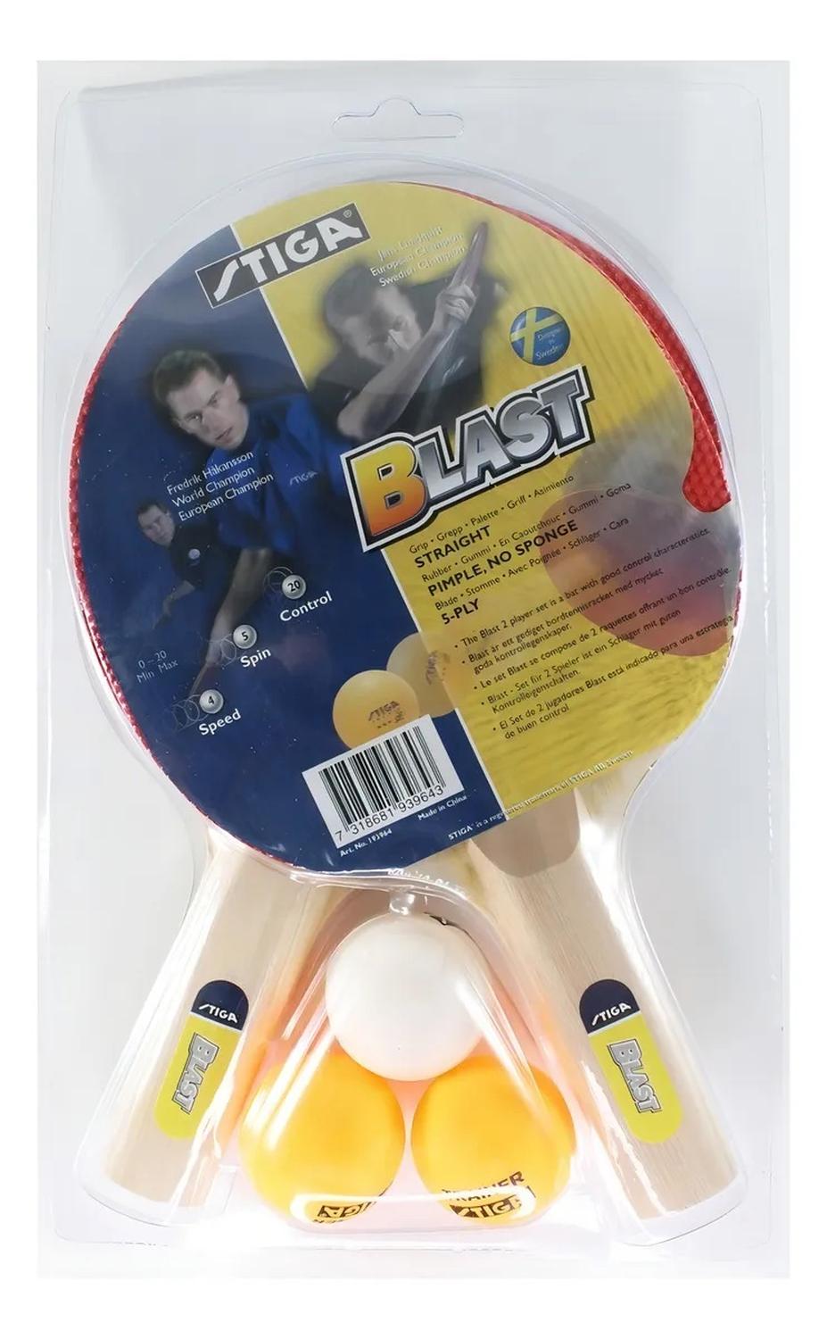 Pack De 2 Raquetas De Ping Pong Stiga Hobby Classic + 3 Pelotas Resistente Y Durable — imagen 2