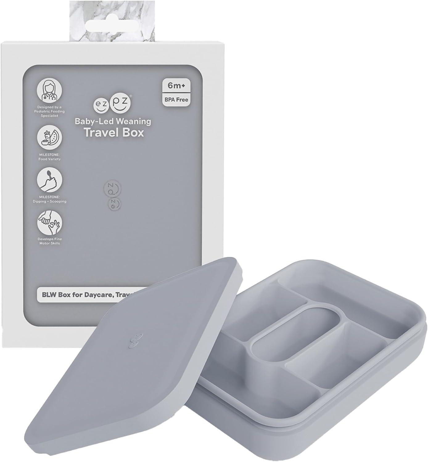 Lonchera EzPz Gris con Tapa de Silicón para Alimentos — imagen 1