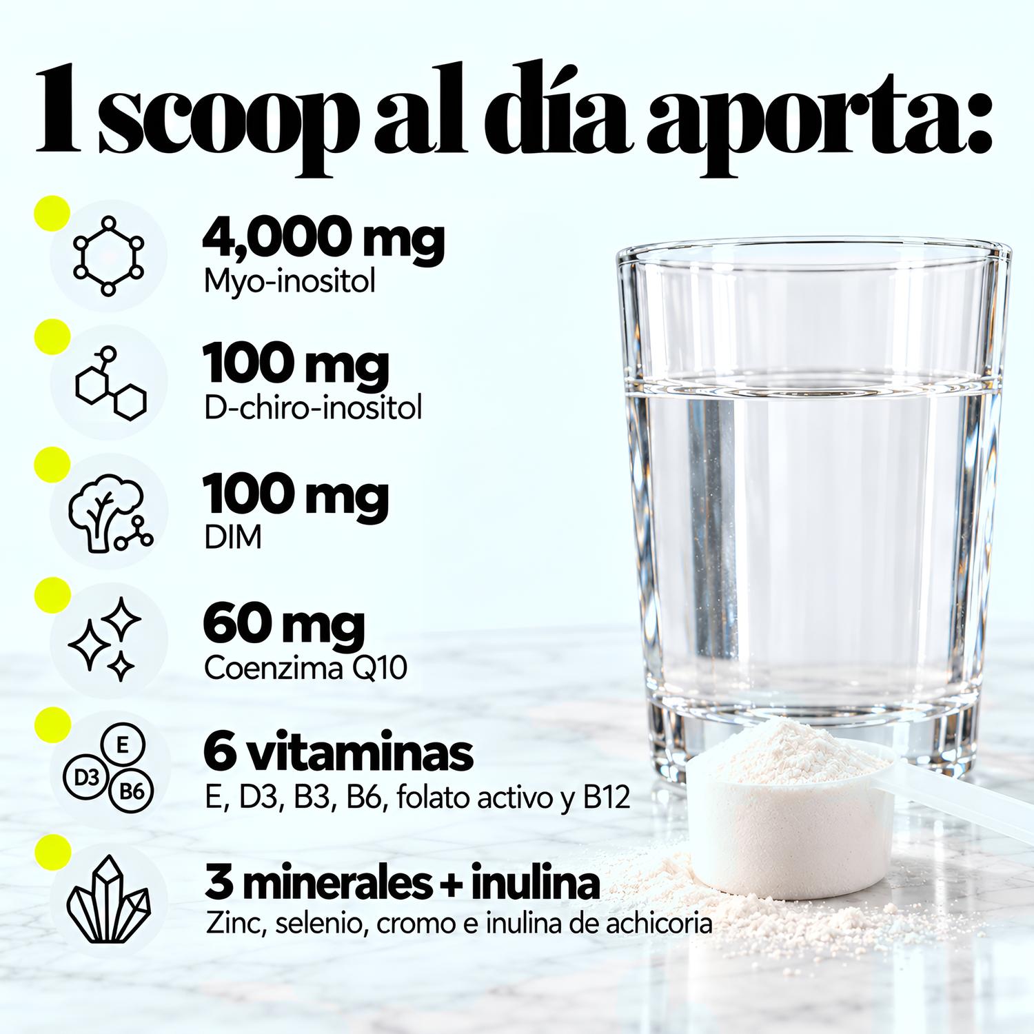 Healthy Me Inositol 40:1 Myo y D-Chiro Inositol con DIM y Coenzima Q10 para Equilibrio Hormonal — imagen 4