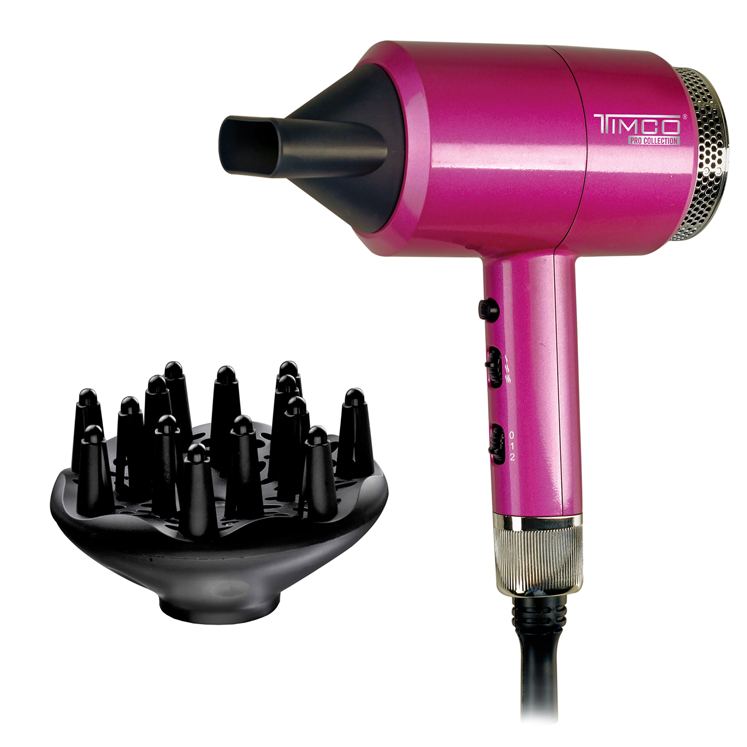 Secadora de Cabello Pro Collection AntiFrizz con Difusor y Boquilla Timco SY596 — imagen 2